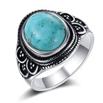 Turquoise zilveren ring