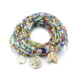 Veelkleurige bohemien levensboom armband