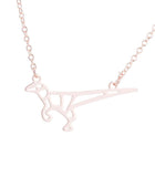 Velociraptor ketting in roségoud