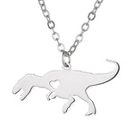 Zilveren dinosaurus ketting