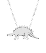 Zilveren dinosaurus Stegosaurus hanger ketting