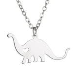 Zilveren Diplodocus dinosaurus ketting