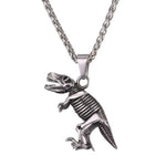 Zilveren T-Rex skelet ketting