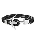 Zwart touw anker armband