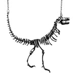 Zwarte dinosaurusskelet ketting